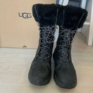 UGG Women's Black Fur-Lined Winter Boots